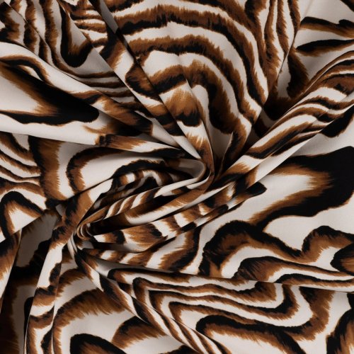 Viskosestretch - Zebra Brush Strokes - sand/black