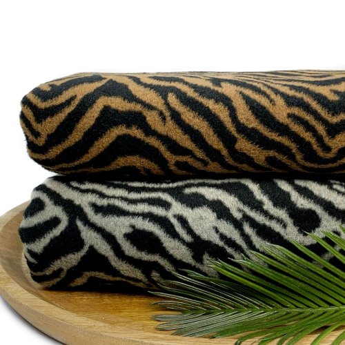 Mantelstoff - Zebra - braun