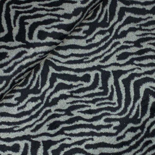 Mantelstoff - Zebra - grau