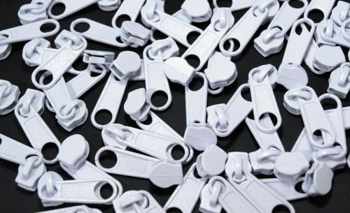 Zipper für endlos Reißverschlüsse - weiß