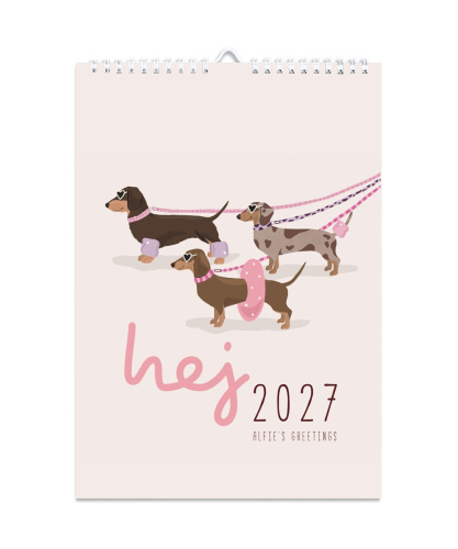 Wandkalender - Dackelkalender - A4 - Alfie´s Greetings
