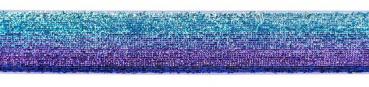 Glam Stripes - unelastisch 1,5 cm - Farbverlauf aqua/violett Lurex