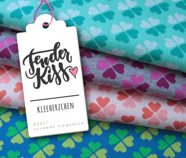 B-Ware !!! - RESTSTÜCK 1,50m !!! - Bio Jacquard - Kleeherzen - apricot - Tender Kiss - Hamburger Liebe