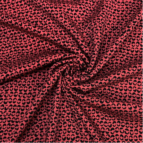 Preview: RESTSTÜCK 0,70m !!! - Viskose - Broken Dots - marsala