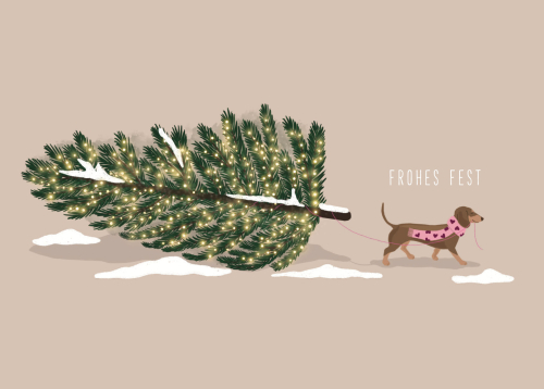 Postkarte - Lighted Tree - Alfie´s Greetings