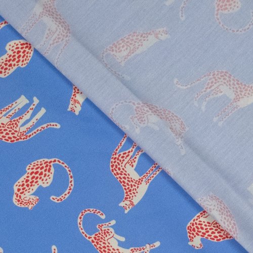 Preview: Baumwoll Popeline - Kael Jaguar - blau