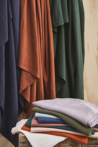 Preview: RESTSTÜCK 0,70m !!! - Crispy Crepe mit TENCEL™ - amber - meetMilk