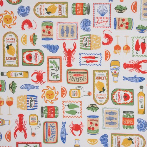 Leichter Canvas - Mediterran - ecru
