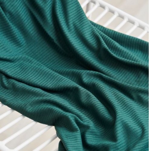 RESTSTÜCK 0,80m !!! - Derby Ribbed Jersey mit TENCEL™ - emerald - MeetMilk