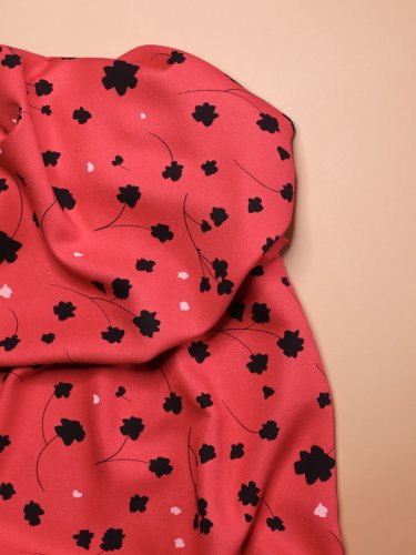 Preview: RESTSTÜCK 0,70m !!! - Viskose Crepe mit LENZING™ ECOVERO™ Fasern - Florette - crimson - Mind the Maker