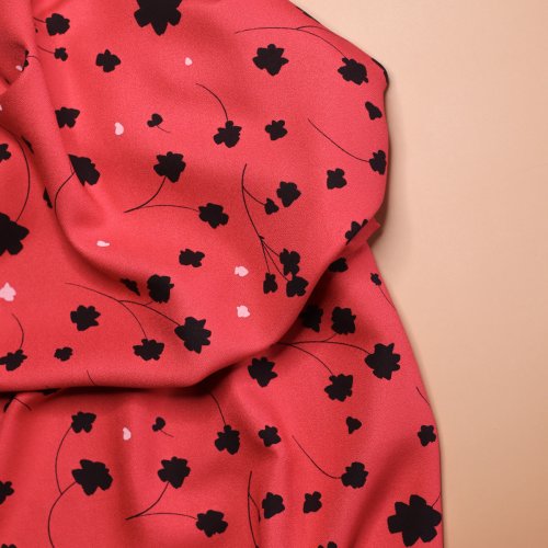 RESTSTÜCK 0,70m !!! - Viskose Crepe mit LENZING™ ECOVERO™ Fasern - Florette - crimson - Mind the Maker