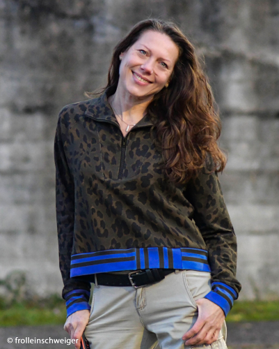 Preview: Modal French Terry - Leo Streifen - blau/anthrazit - Swafing by Kibadoo