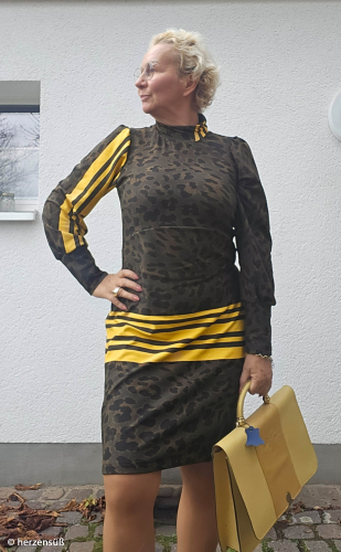 Preview: Modal French Terry - Leo Streifen - gelb/anthrazit - Swafing by Kibadoo