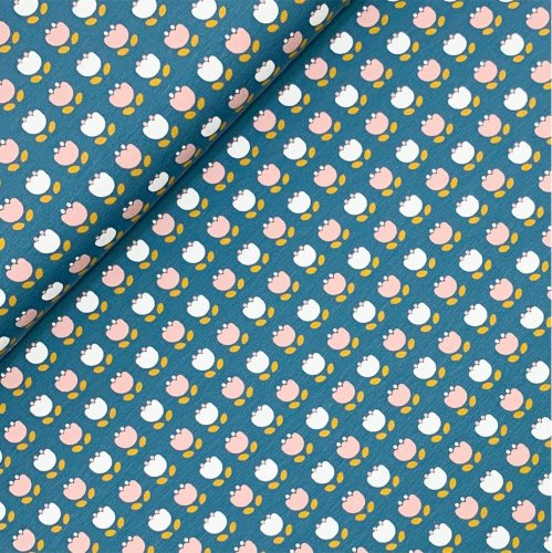 RESTSTÜCK 1,0m !!! - Bio Jersey - Retro Tulip - blau