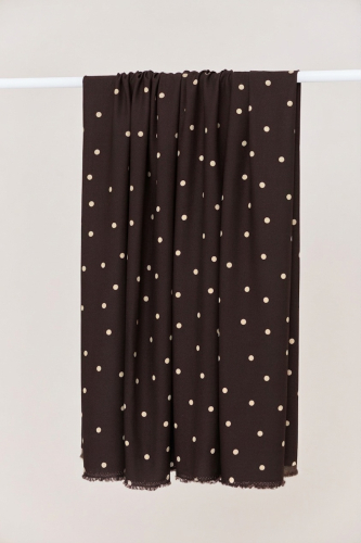 Preview: Viskose Crepe mit LENZING™ ECOVERO™ Fasern - Jolly Dots - umber - Mind the Maker