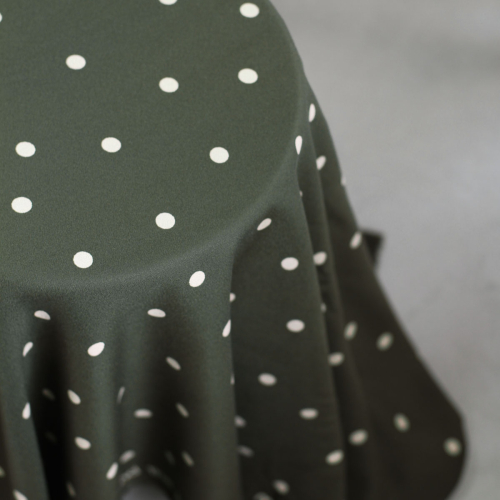 RESTSTÜCK 0,60m !!! - Viskose Crepe mit LENZING™ ECOVERO™ Fasern - Jolly Dots - green khaki - Mind the Maker
