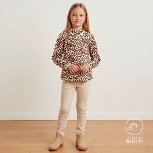 Preview: Jersey - Cherry Leo - brown/sand