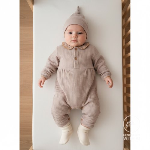 Preview: Doubleface Musselin - uni - beige/greige