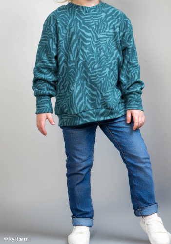 Jacquard Jersey - Emily Tiger - provincial blue/gulf coast