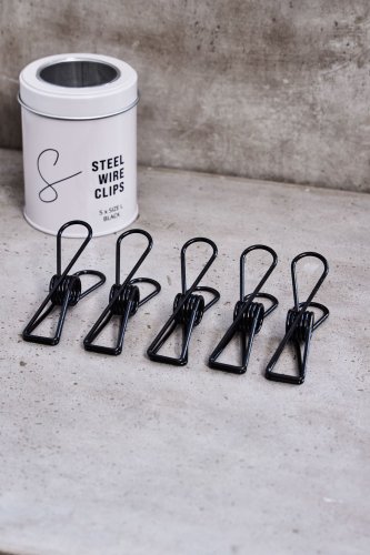 Stahldrahtklammern - 5er Set - Größe L - black - Sewply