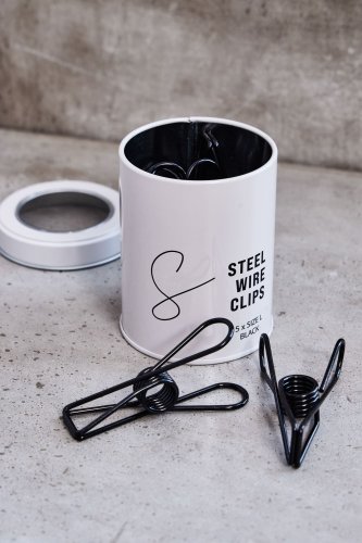 Stahldrahtklammern - 5er Set - Größe L - black - Sewply