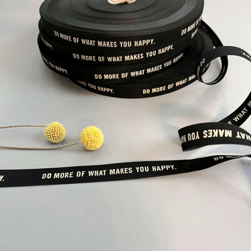 Webband - Do more of what makes you happy - schwarz/glitzergold - #mehretikette - Ännisews und Prülla