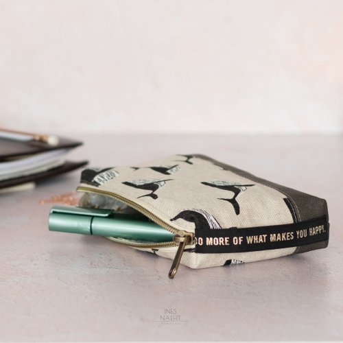 Webband - Do more of what makes you happy - schwarz/glitzergold - #mehretikette - Ännisews und Prülla