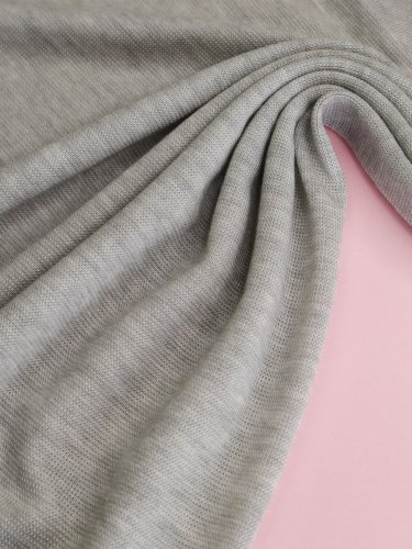 Merino Strick Jersey mit TENCEL™ - Miles - light grey melange - MeetMilk
