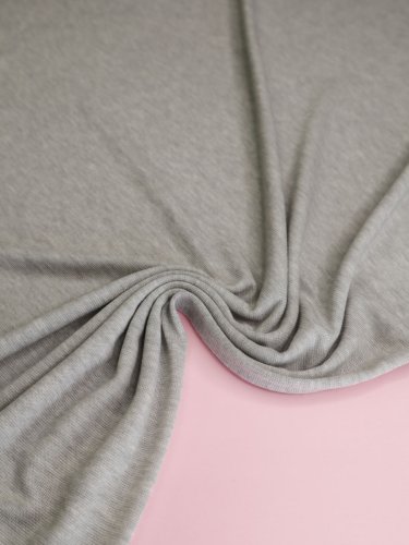 Preview: Merino Strick Jersey mit TENCEL™ - Miles - light grey melange - MeetMilk