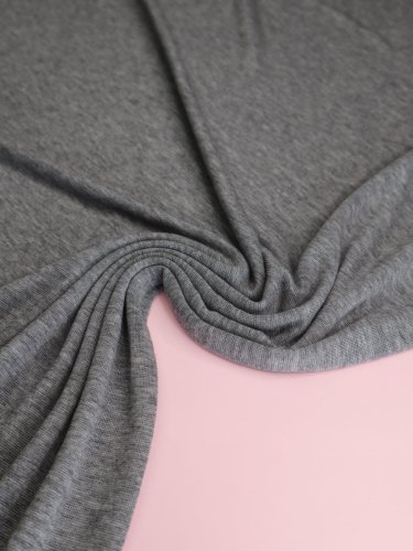 Preview: Merino Strick Jersey mit TENCEL™ - Miles - grey melange - MeetMilk
