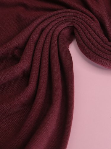 Merino Strick Jersey mit TENCEL™ - Miles - burgundy red - MeetMilk