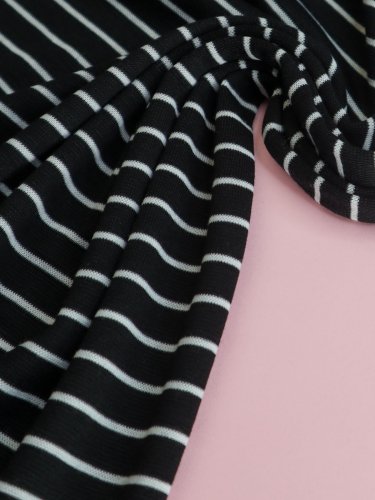 Merino Strick Jersey mit TENCEL™ - Miles - black stripe - MeetMilk