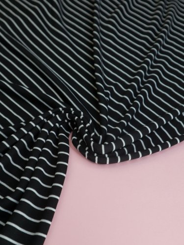 Preview: Merino Strick Jersey mit TENCEL™ - Miles - black stripe - MeetMilk