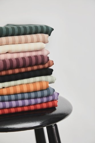 Two Tone Stripe Twill mit TENCEL™ - soft mint - MeetMilk