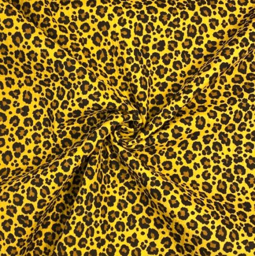 Musselin - animalprint - senf