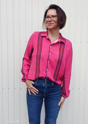 Viskose - Stripes - deep claret/pink - Bordure Studio - Swafing by Kibadoo