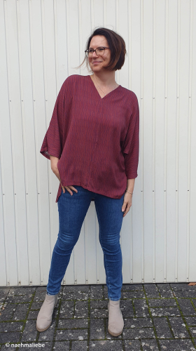 Viskose - Striple - petunia/deep claret - Bordure Studio - Swafing by Kibadoo