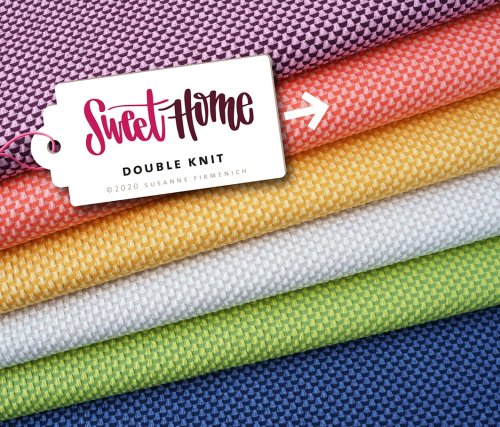 Bio Jacquard Jersey - Double Knit - nude/luce rosso - A81/A78 - Sweet Home - Hamburger Liebe - Albstoffe