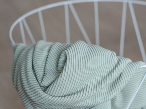 Self-Stripe Ottoman Knit mit LENZING™ ECOVERO™ Viskose - soft mint - meetMilk
