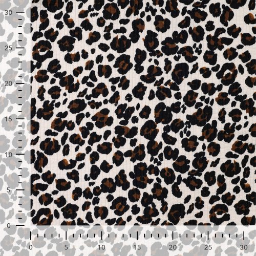 Preview: Baumwoll Seersucker - gesteppt - Leo - sand/brown/black