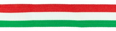 Ripsband - unelastisch 3 cm - rot/weiß/grün