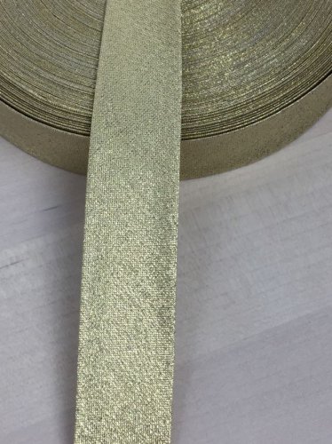 Schrägband - gold glitzer