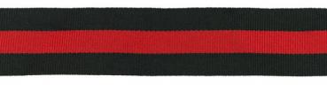 Ripsband - unelastisch 3 cm - schwarz/rot