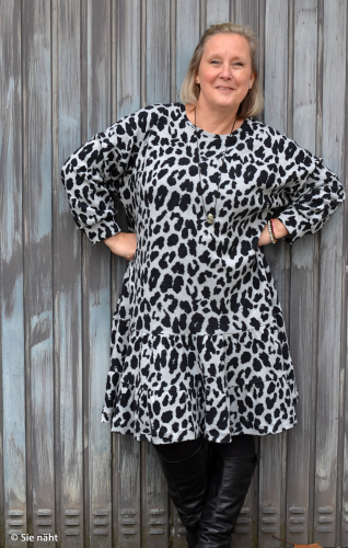 Preview: Jacquard Jersey - Emily Leo - schwarz/naturweiß