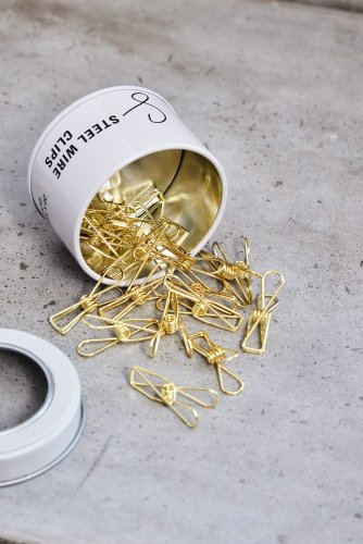 Stahldrahtklammern - 20er Set - Größe S - gold - Sewply