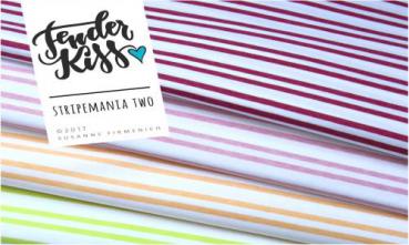 RESTSTÜCK 1,10m !!! - Bio Jersey - Stripemanie TWO - bordeaux - Tender Kiss - Hamburger Liebe