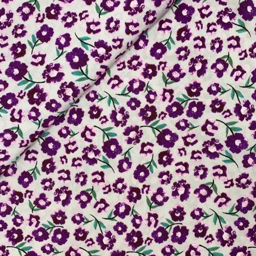 Viskose Druck - Maelle - Blumen - flieder/lila