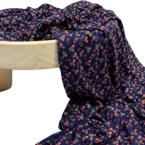 RESTSTÜCK 1,0m !!! - Viskosejersey - Field of Flowers - navy