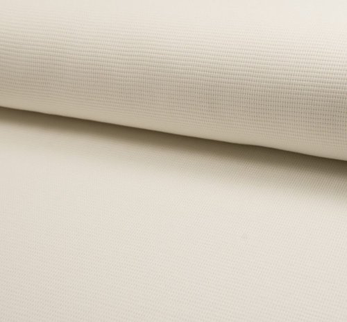 RESTSTÜCK 0,80m !!! - Strickjersey - Mini Waffel - ecru