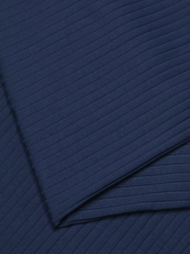 Preview: RESTSTÜCK 0,90m !!! - Bio Rib Jersey - Wide Derby - indigo night - Mind the Maker